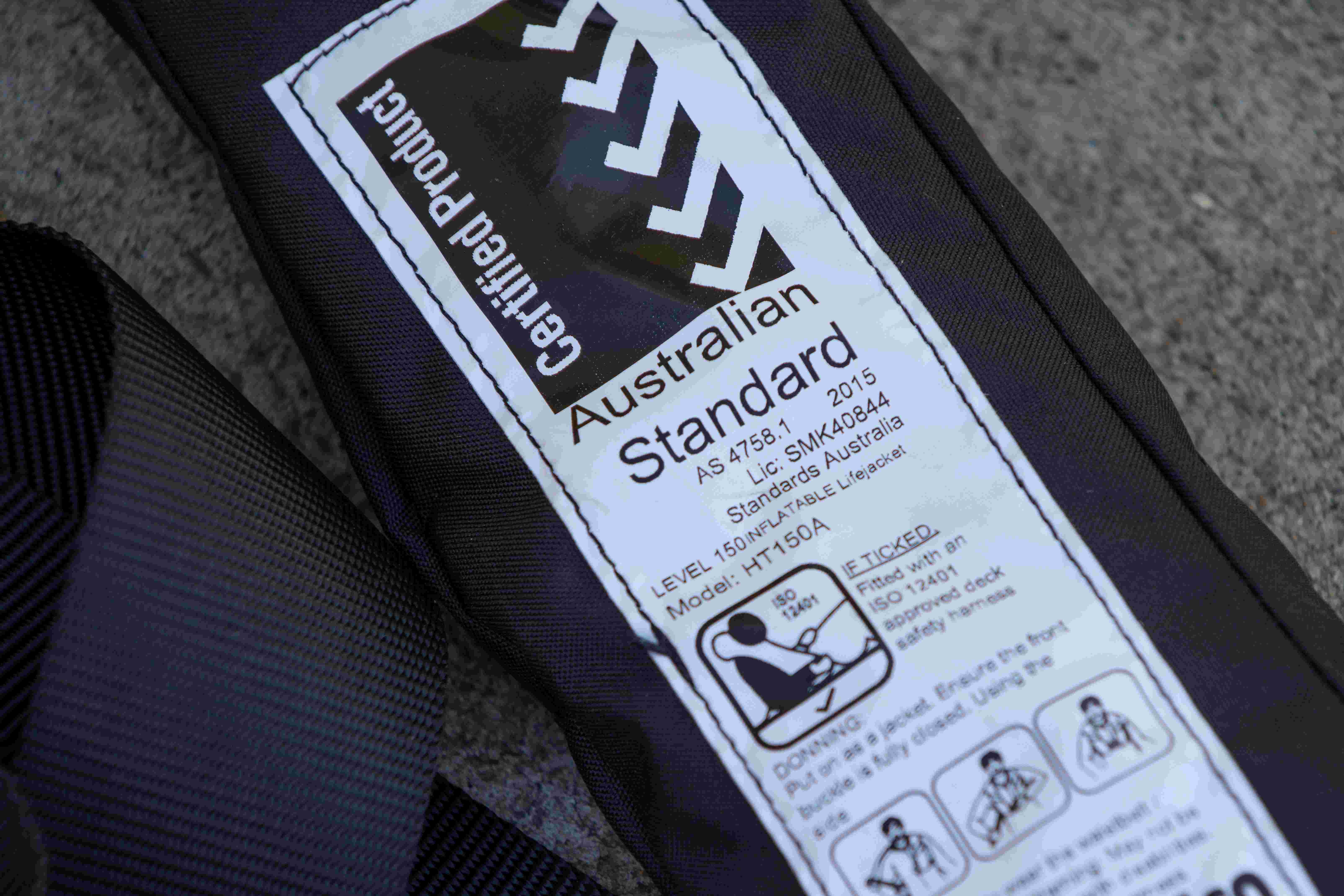 Australian standard 4758 shown on a lifejacket