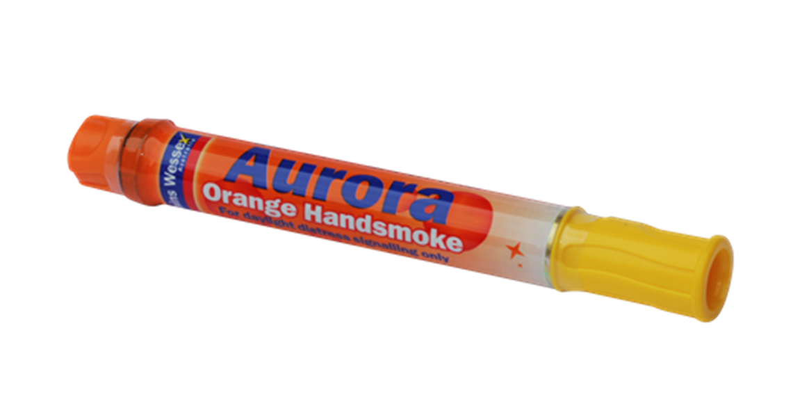 Orange handsmoke flare