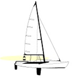 Cartoon drawn sailing boat showing white light