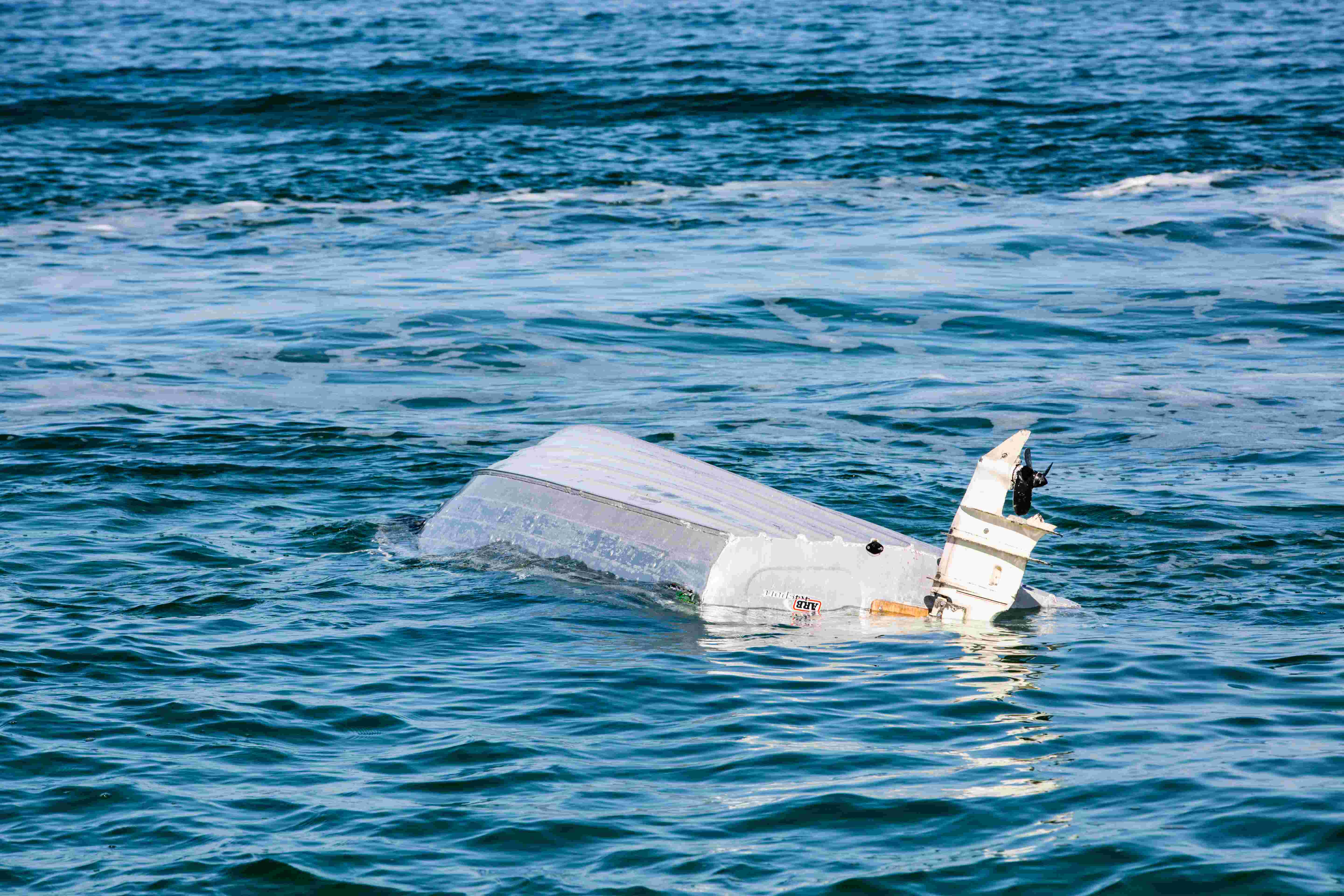 Vessel capsized in the ocean
