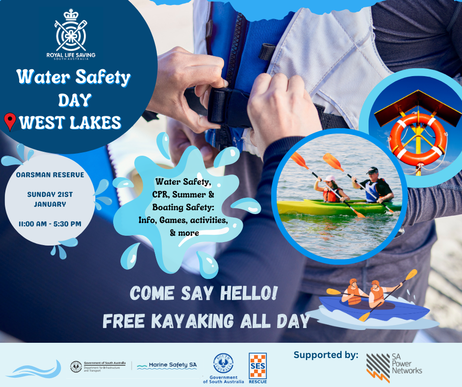 Royal Life Saving Water Safety Day at West Lakes promotion flyer