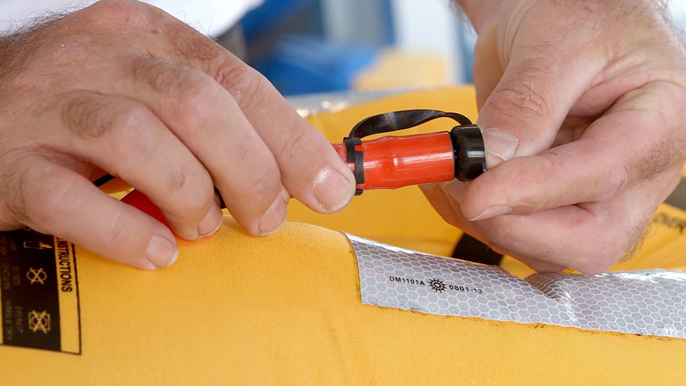 After you’ve checked the bladder, deflate it using the cap on the tube